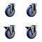 Service Caster 5'' Blue Poly Wheel Swivel Top Plate Caster Set with 2 Posi Brakes, 4PK SCC-20S514-PPUB-BLUE-2-PLB-2 - alternate 1
